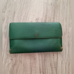 Louis Vuitton Green Epi Long Wallet